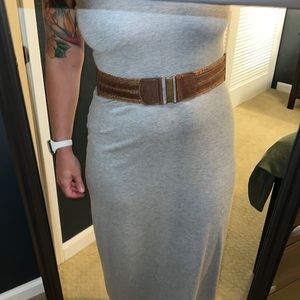 Brown waist belt with elastic back